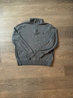 Polo by Ralph Lauren Gray Zip-Front Mock Neck